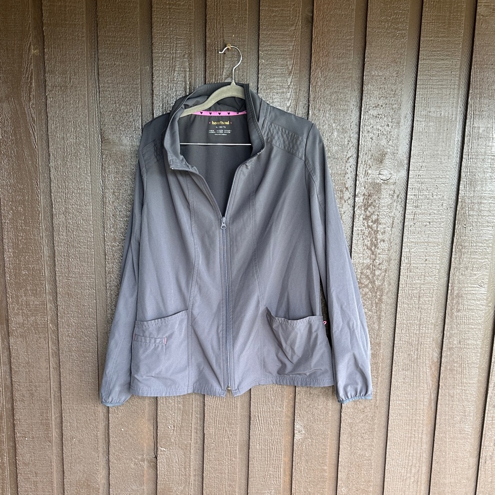 HeartSoul Women's Utility Scrub Jacket in Gray